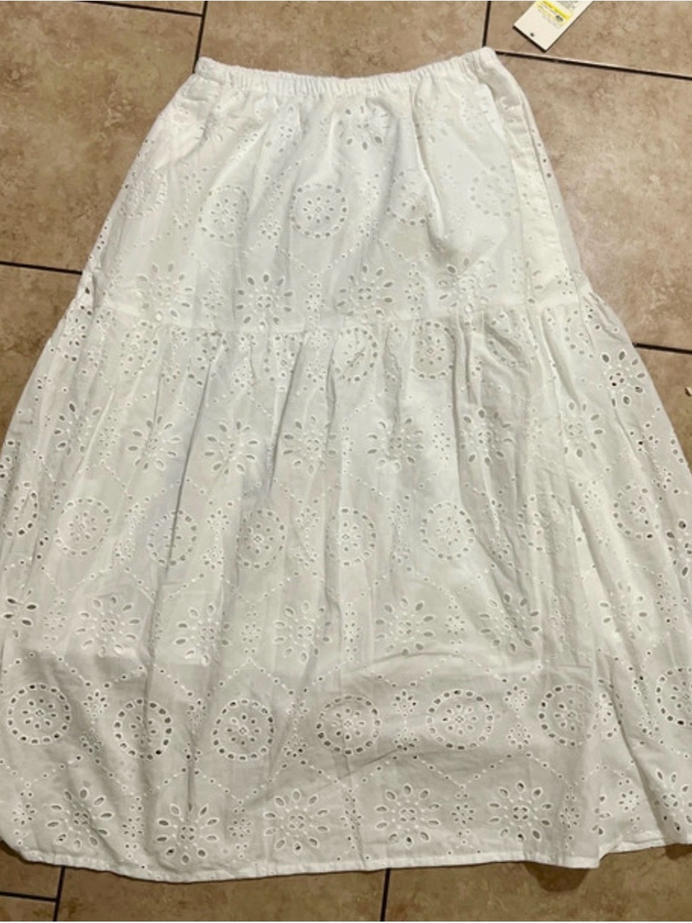 a new day White Eyelet Tiered Maxi Skirt